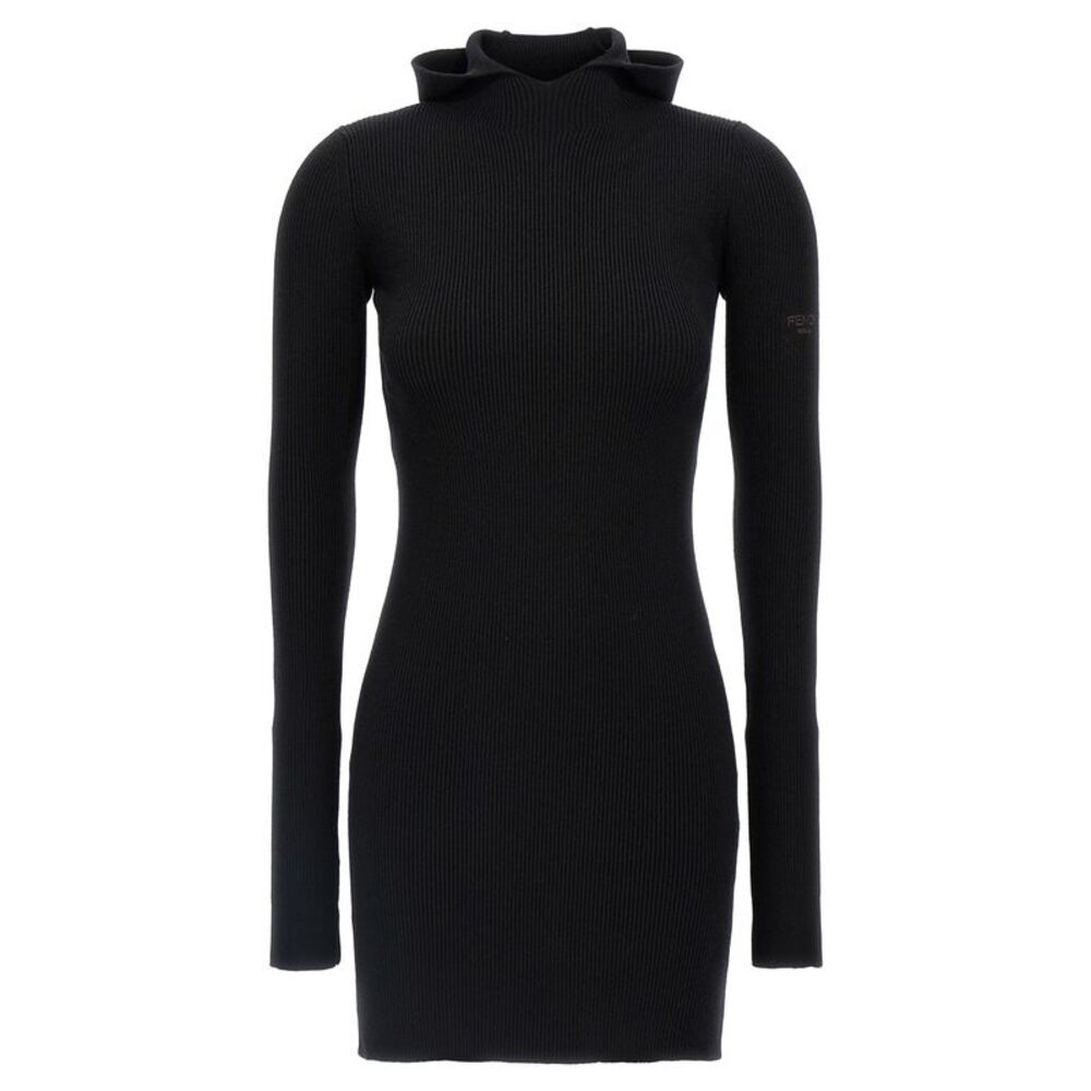 Fendi Black Wool Short Women's Dress
